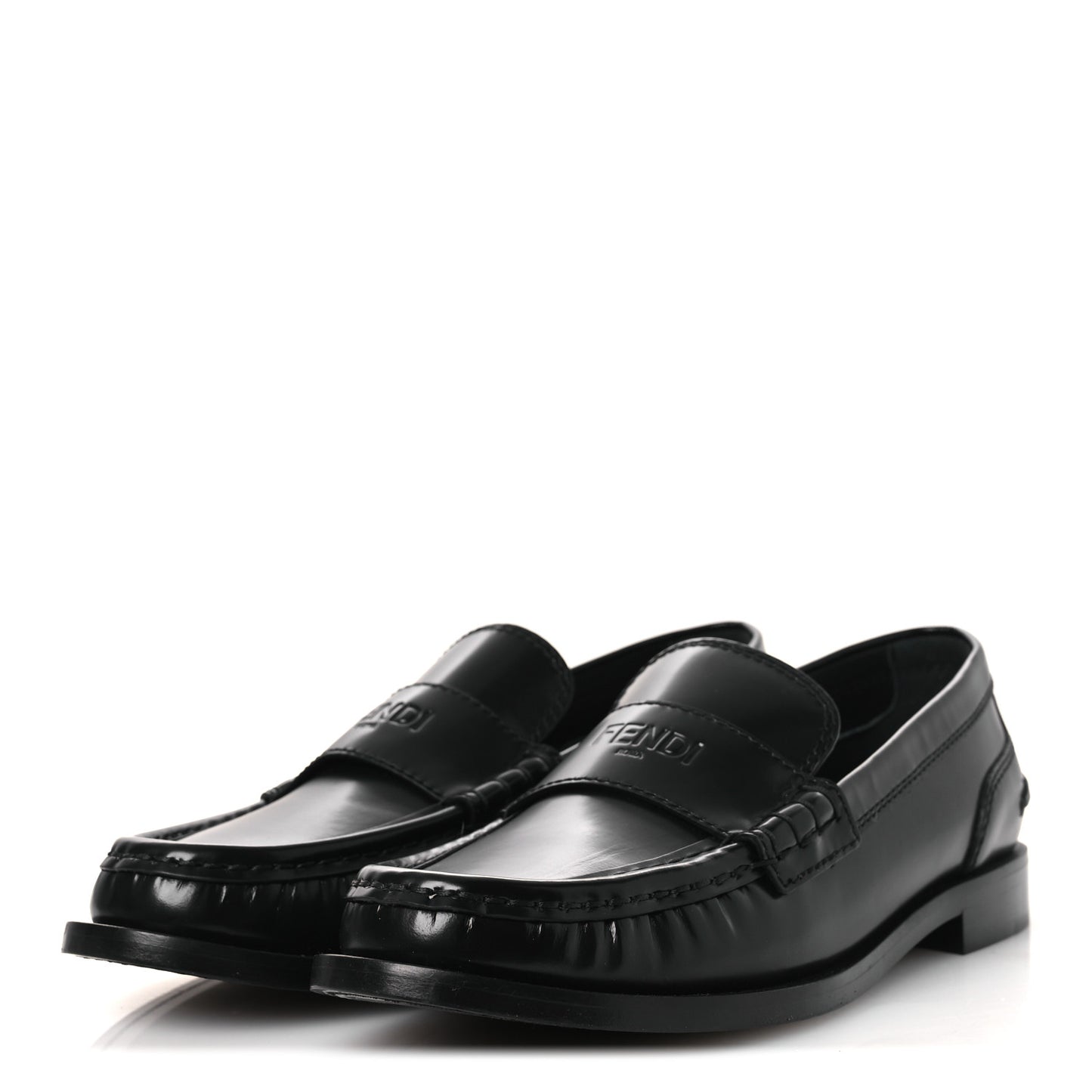 Vitello Logo Loafers 39.5 Black