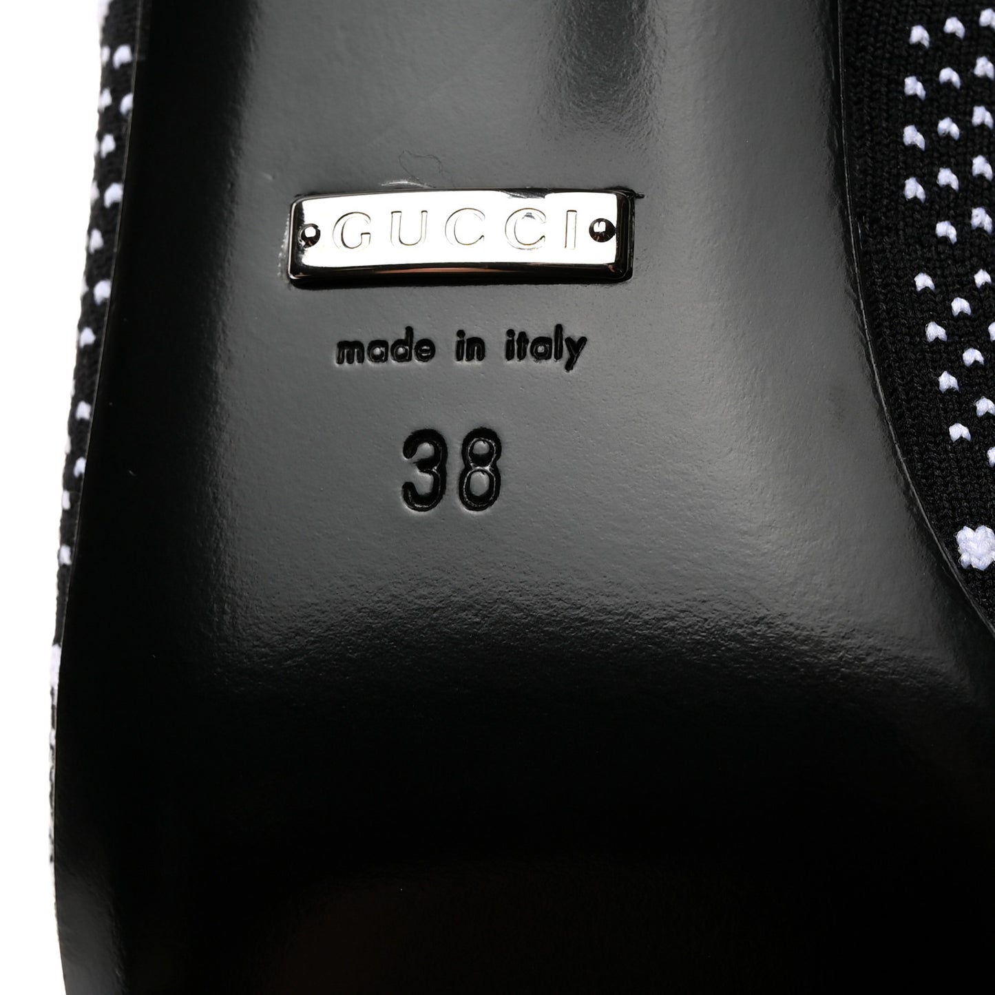 Technical Jersey Knit GG Monogram Square G 75mm Ankle Boots 38 Black Great White