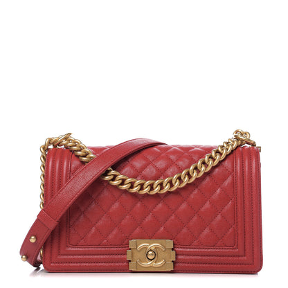 Chanel Caviar Quilted Medium Boy Flap Red 1 of 10
