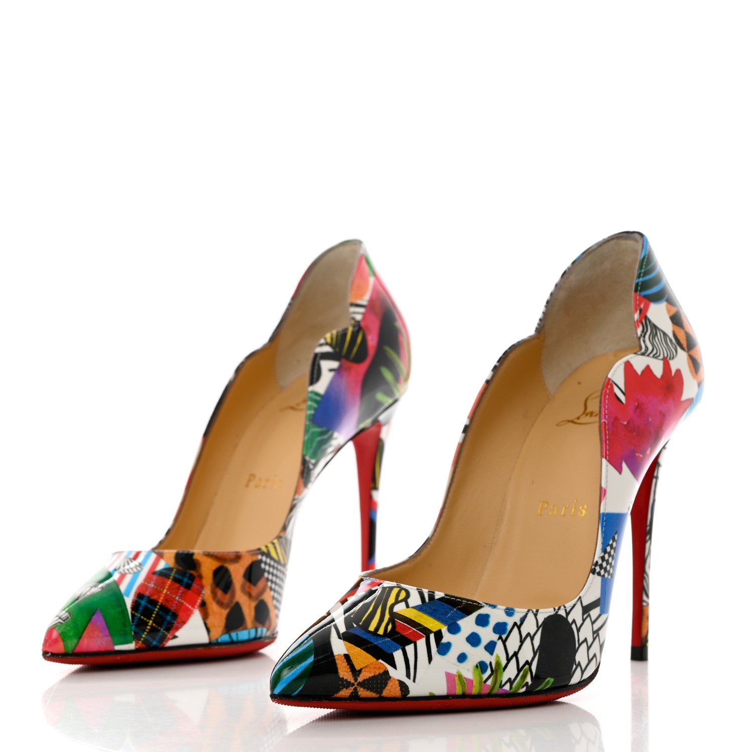 Christian Louboutin Patent Sapeur Hot Chick 100 Pumps 36 Multicolor 3 of 8