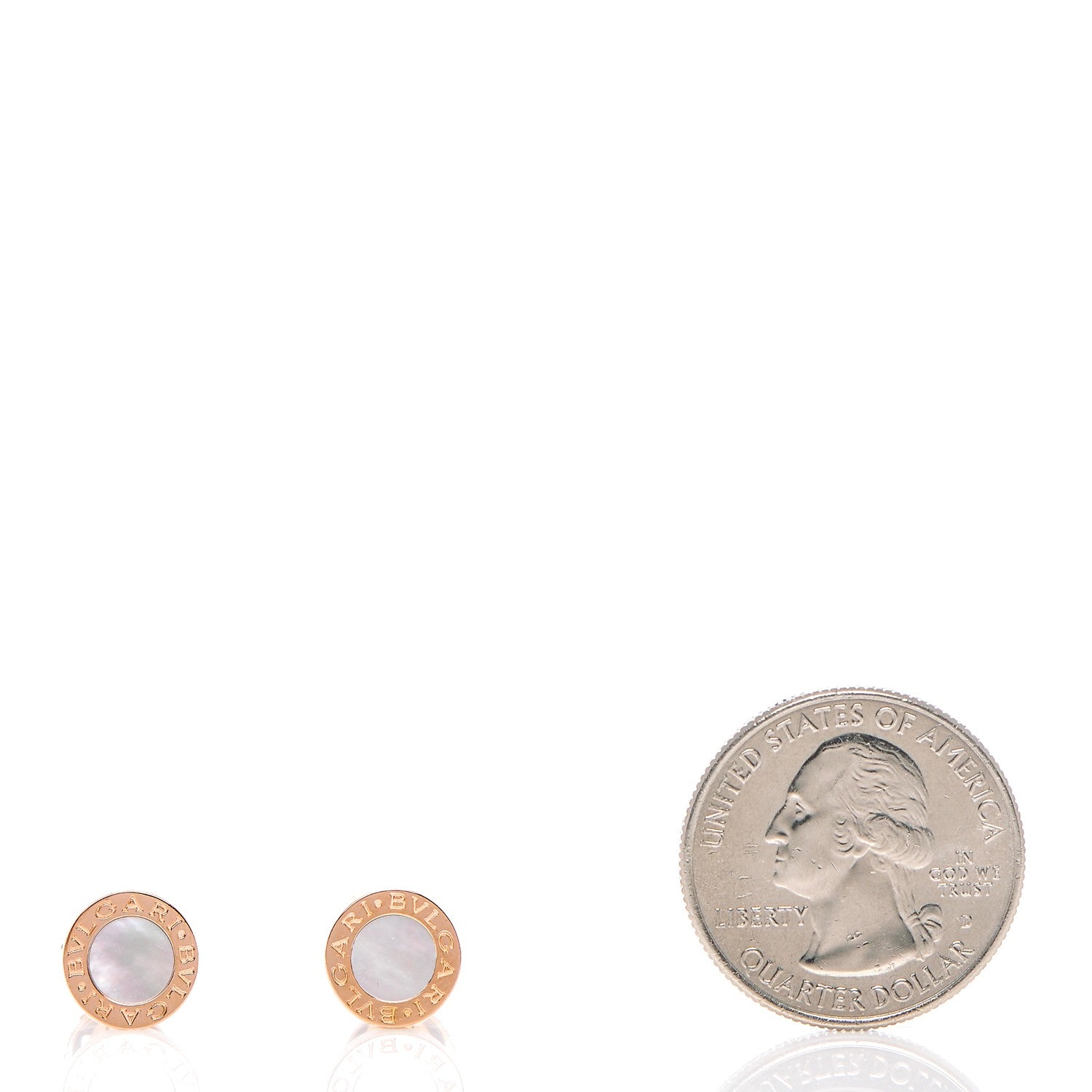 Bulgari 18K Rose Gold Mother of Pearl BVLGARI BVLGARI Stud Earrings 2 of 4