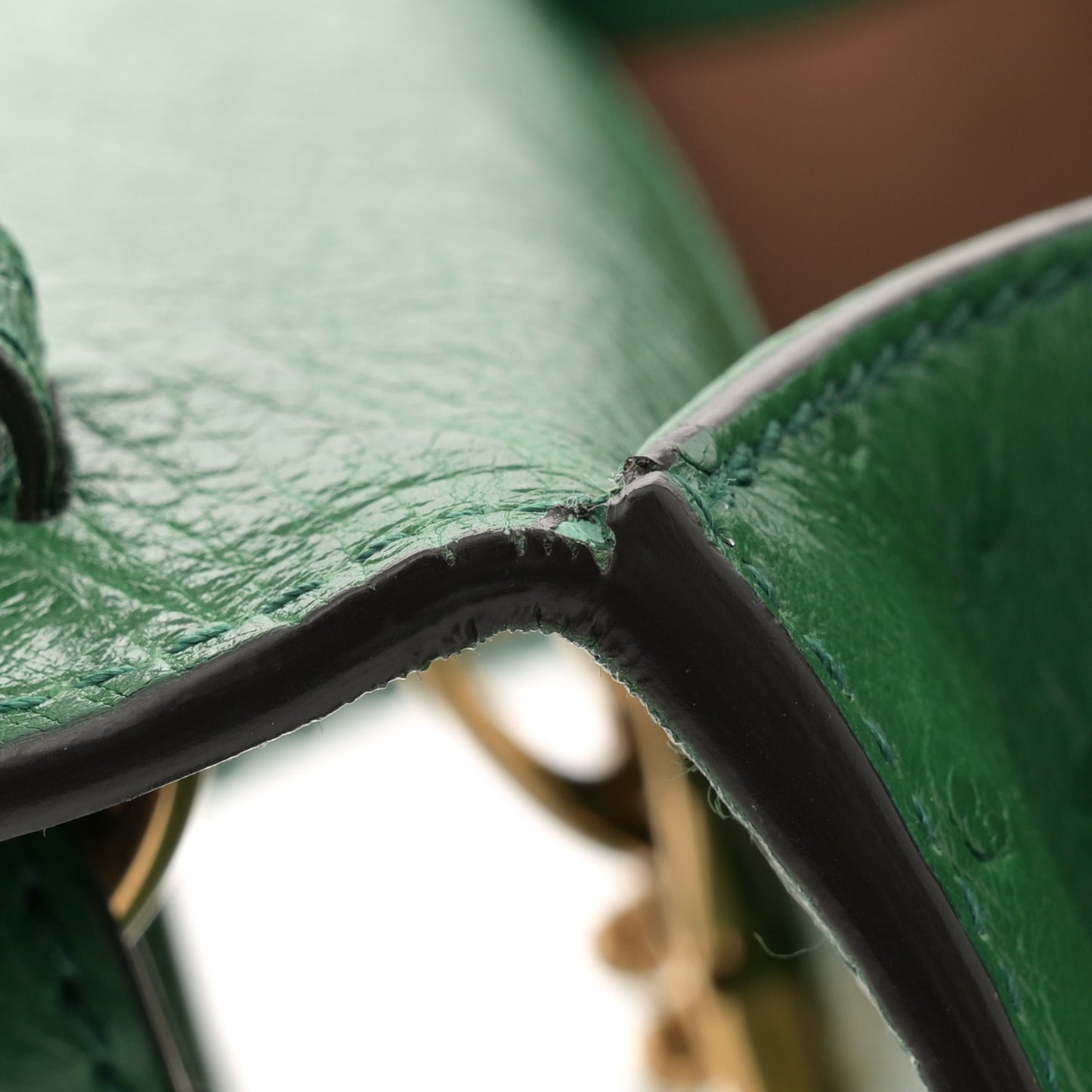 Ostrich Mini Sylvie Top Handle Bag Green