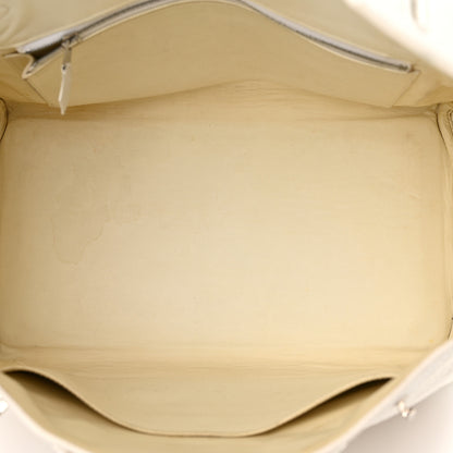 Hermes Toile Taurillon Clemence Birkin 35 White 5 of 33