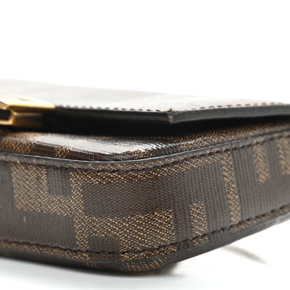 Fendi Glazed Fabric FF 1974 Nano Baguette Charm Mogano Panna 10 of 10