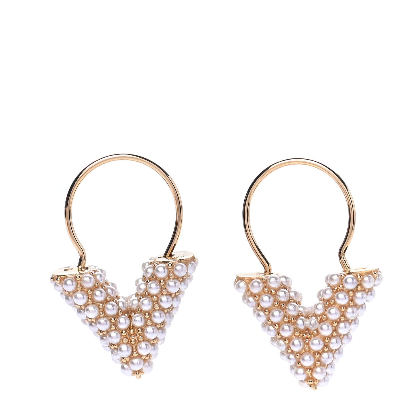 Brass Essential V Hoop Earrings Gold