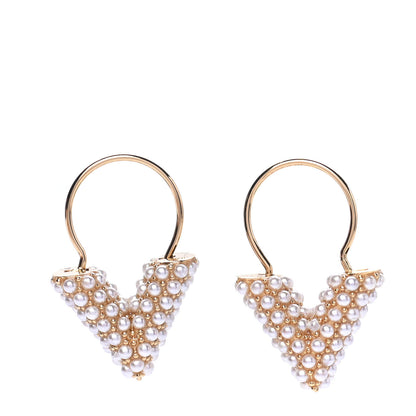 Louis Vuitton Brass Essential V Hoop Earrings Gold 1 of 4
