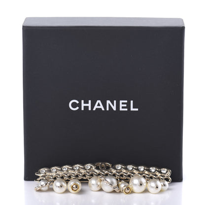 Chanel Pearl Crystal Brooch Barrette Gold 5 of 5
