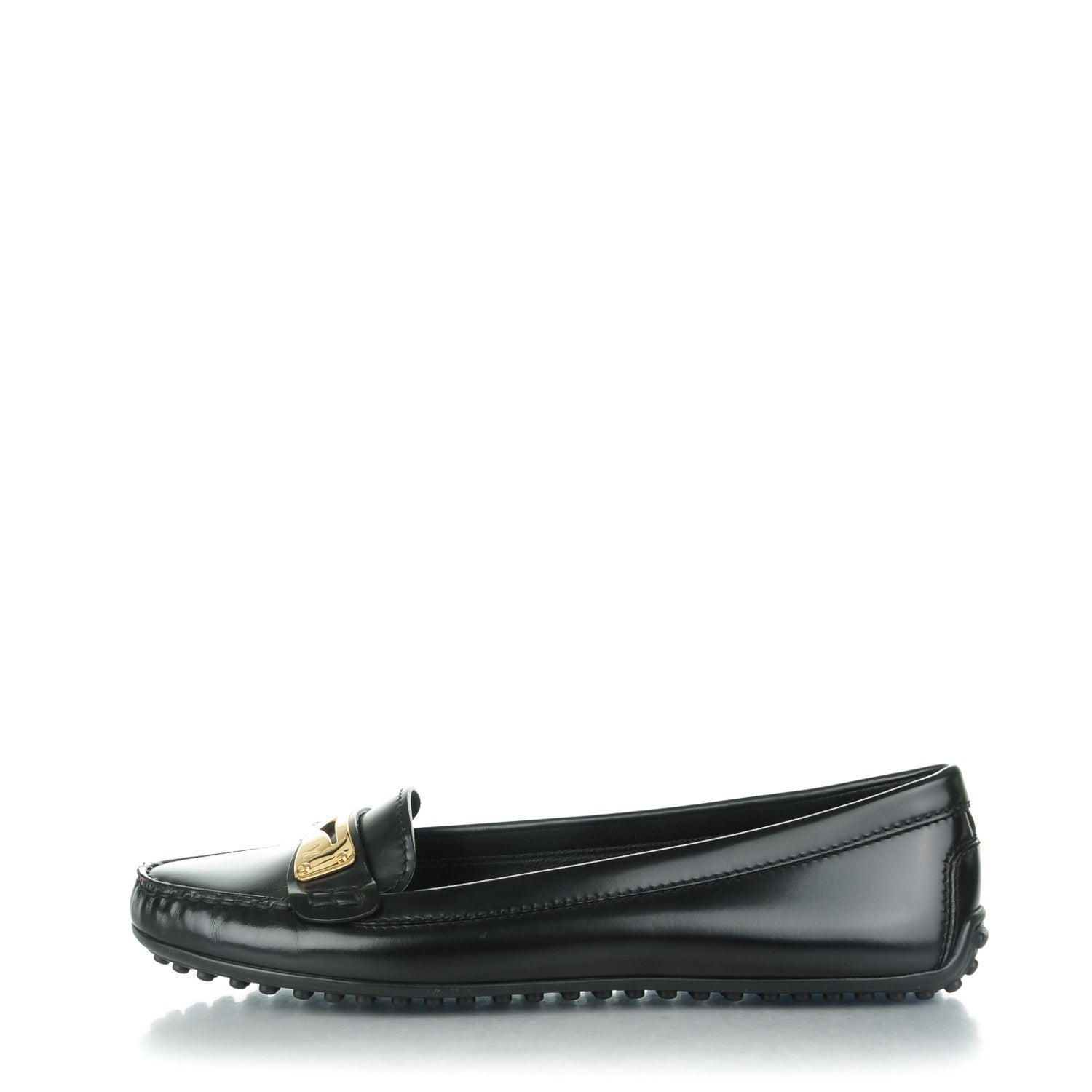 Louis Vuitton Calfskin Cluny Loafers 37.5 Black 1 of 7