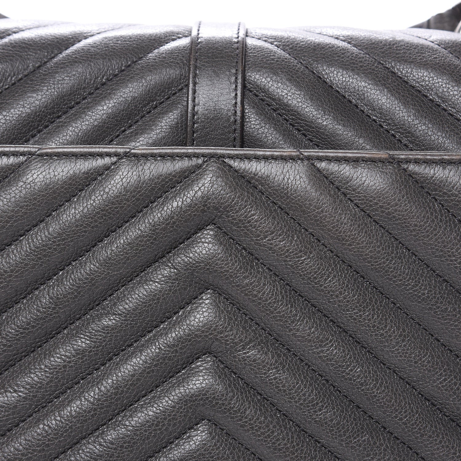 Saint Laurent Sheepskin Matelasse Chevron Monogram Medium College Bag Light Coal 13 of 17