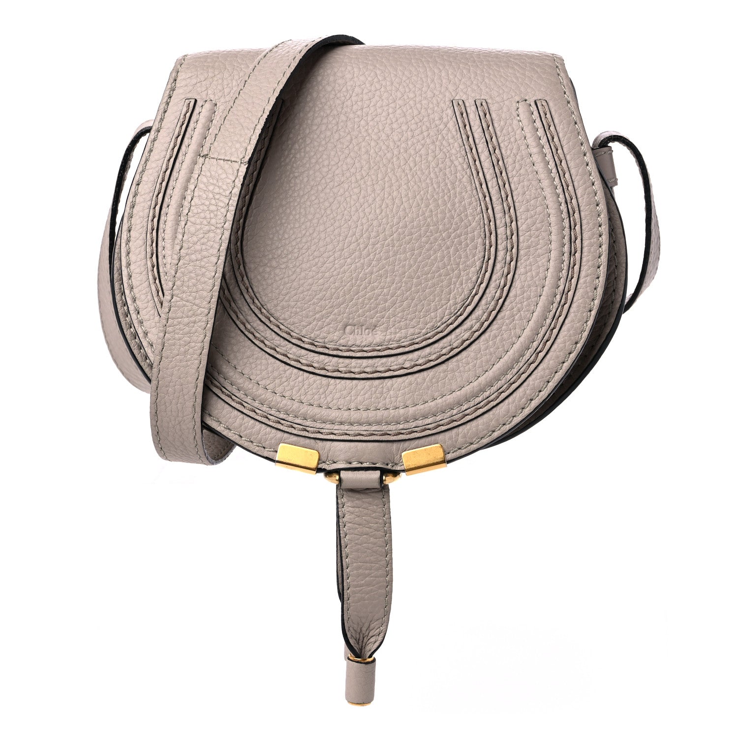Chloe Calfskin Mini Marcie Round Crossbody Bag Pastel Grey 1 of 10