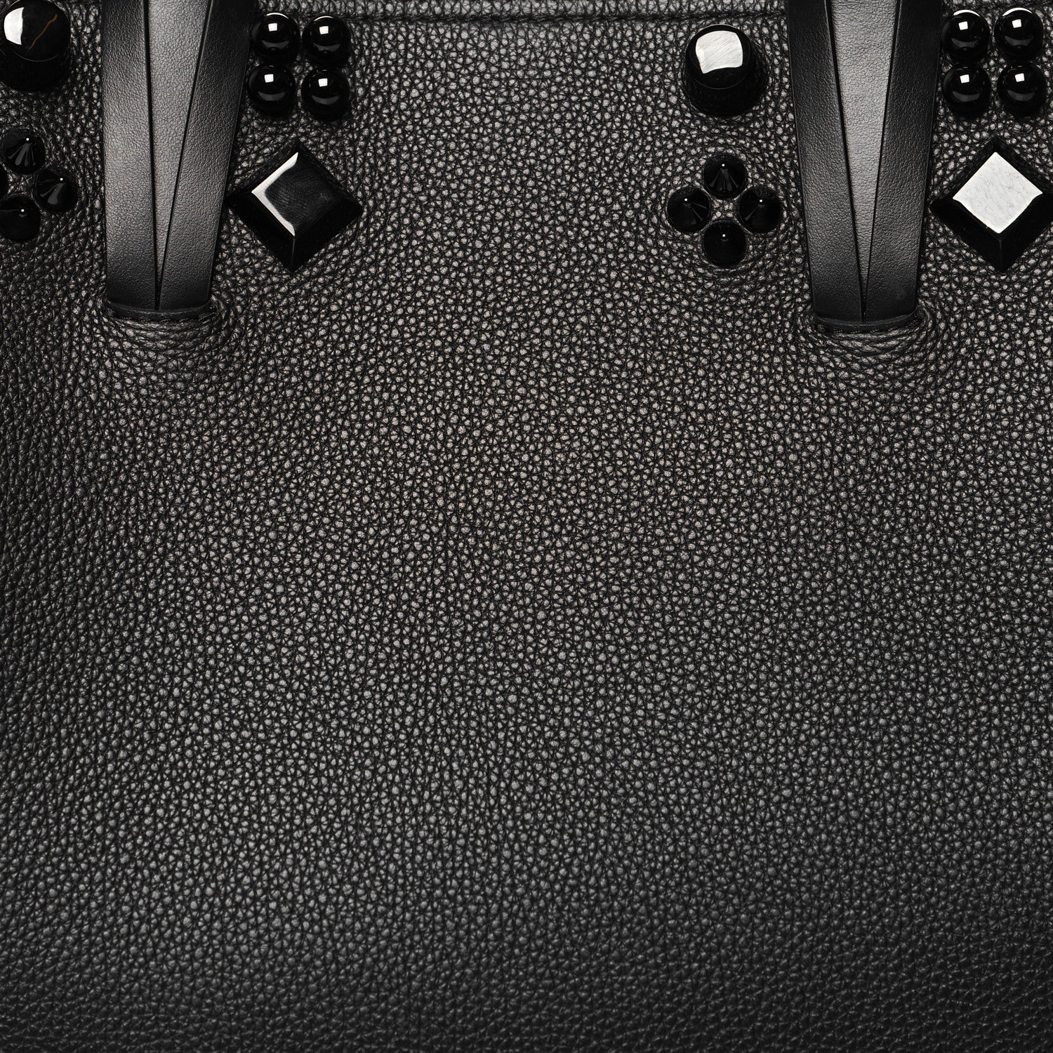 Christian Louboutin Calfskin Empire Spike Studded East West Cabata Tote Black 8 of 11