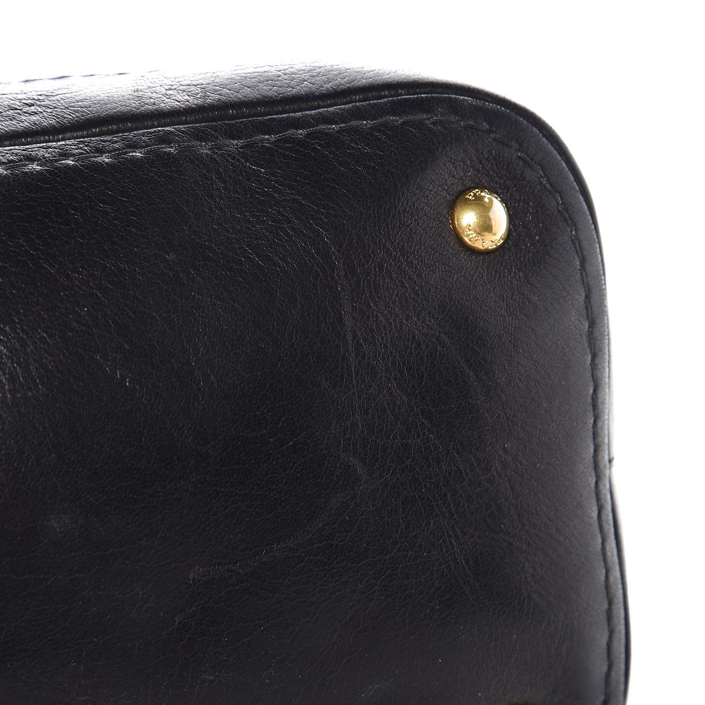 Cervo Deerskin Dome Satchel Black