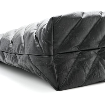 Balenciaga Crushed Calfskin Quilted Matte Black Hardware Large Crush Carry All Tote Bag Black 9 of 10