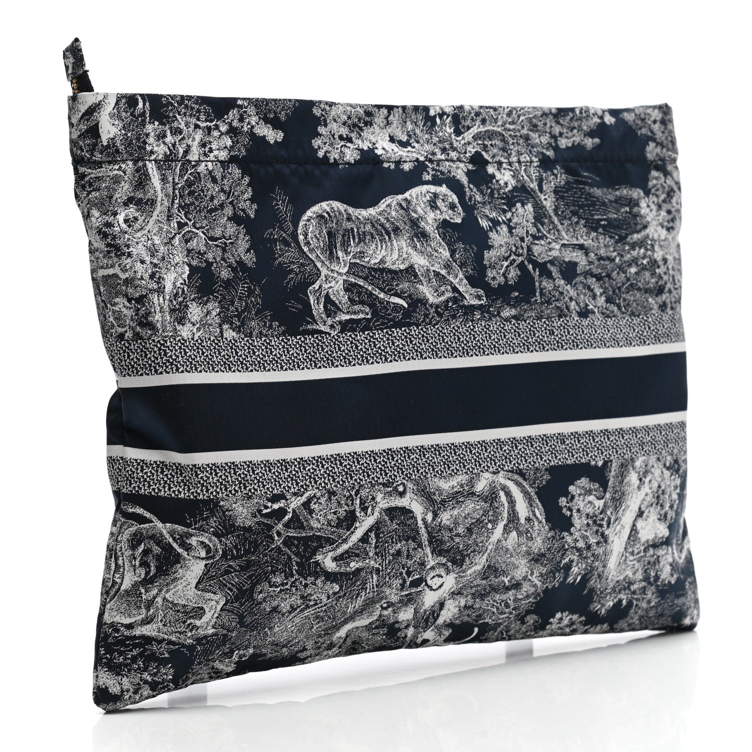 Christian Dior Embroidered Toile De Jouy Diortravel Zipped Pouch Blue 3 of 7