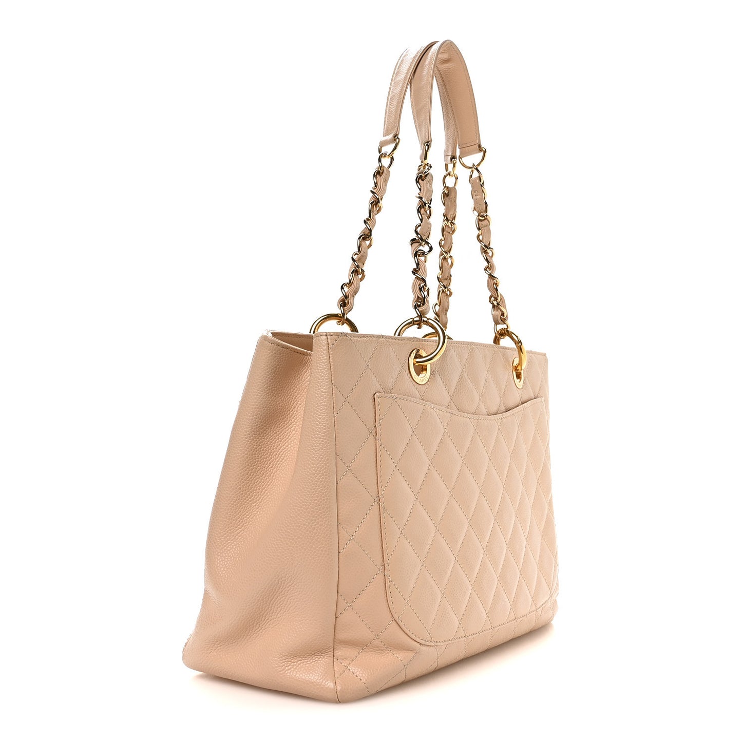 Caviar Quilted Grand Shopping Tote GST Beige Clair