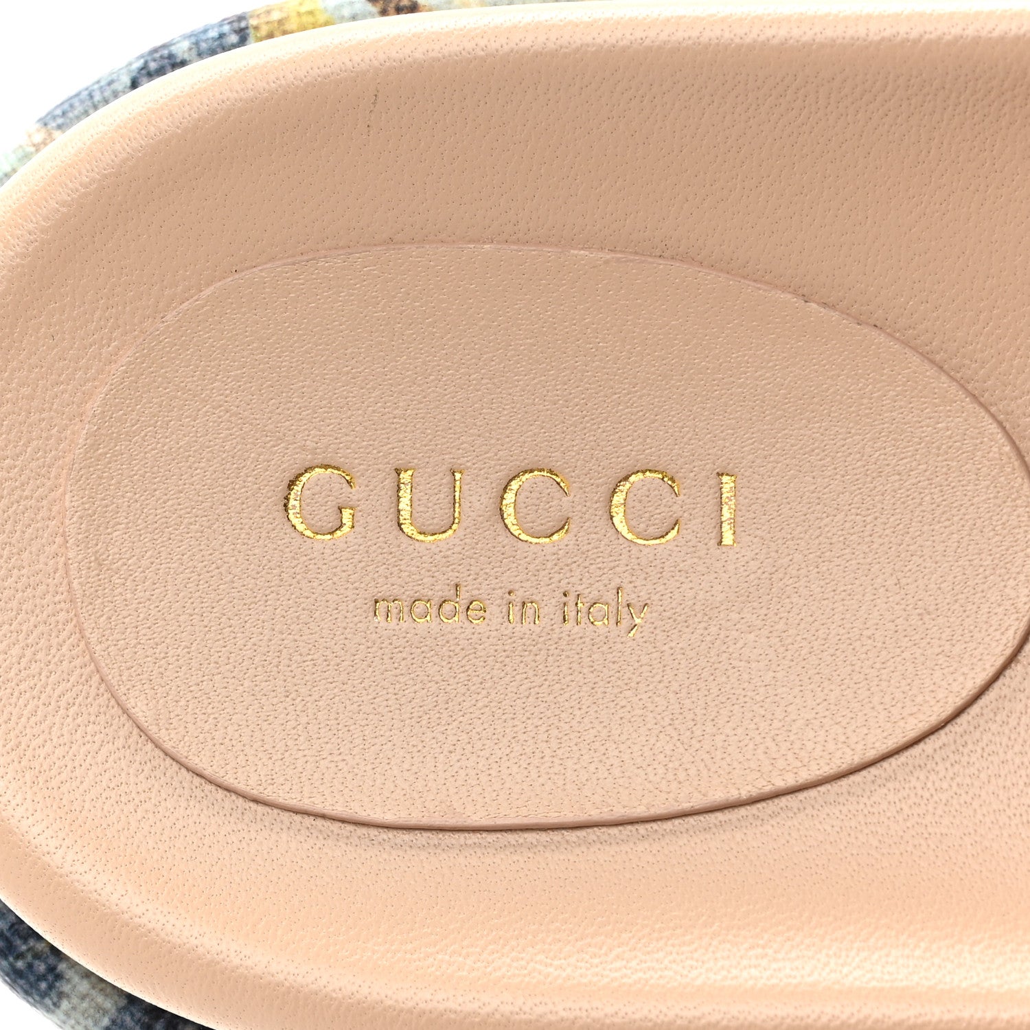 Gucci GG Supreme Monogram Water Flora Angelina Platform Slide Sandals 38 Beige White Multicolor 7 of 8