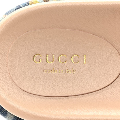 Gucci GG Supreme Monogram Water Flora Angelina Platform Slide Sandals 38 Beige White Multicolor 7 of 8