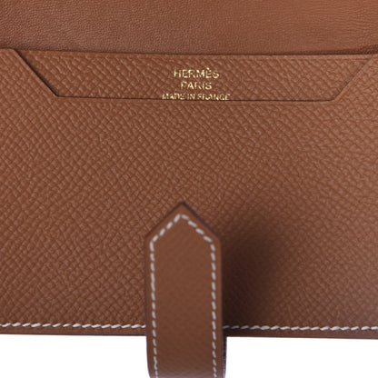 Hermes Epsom Bearn Card Holder Wallet Gold 6 of 7