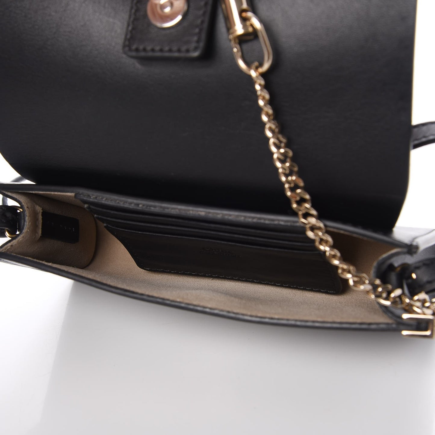 Suede Calfskin Mini Faye Shoulder Bag Black