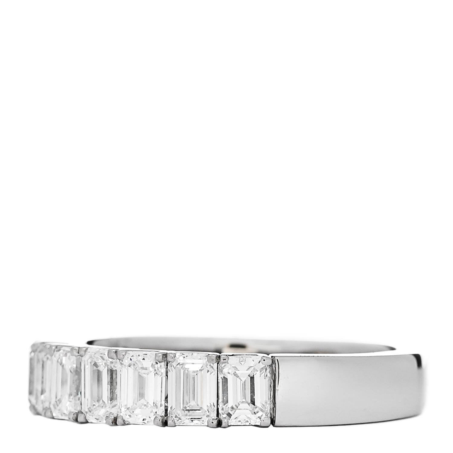 Parker & West by FASHIONPHILE Platinum Diamond 2.20ctw Emerald Cut Half Eternity Band Ring  66 11.5 3 of 10