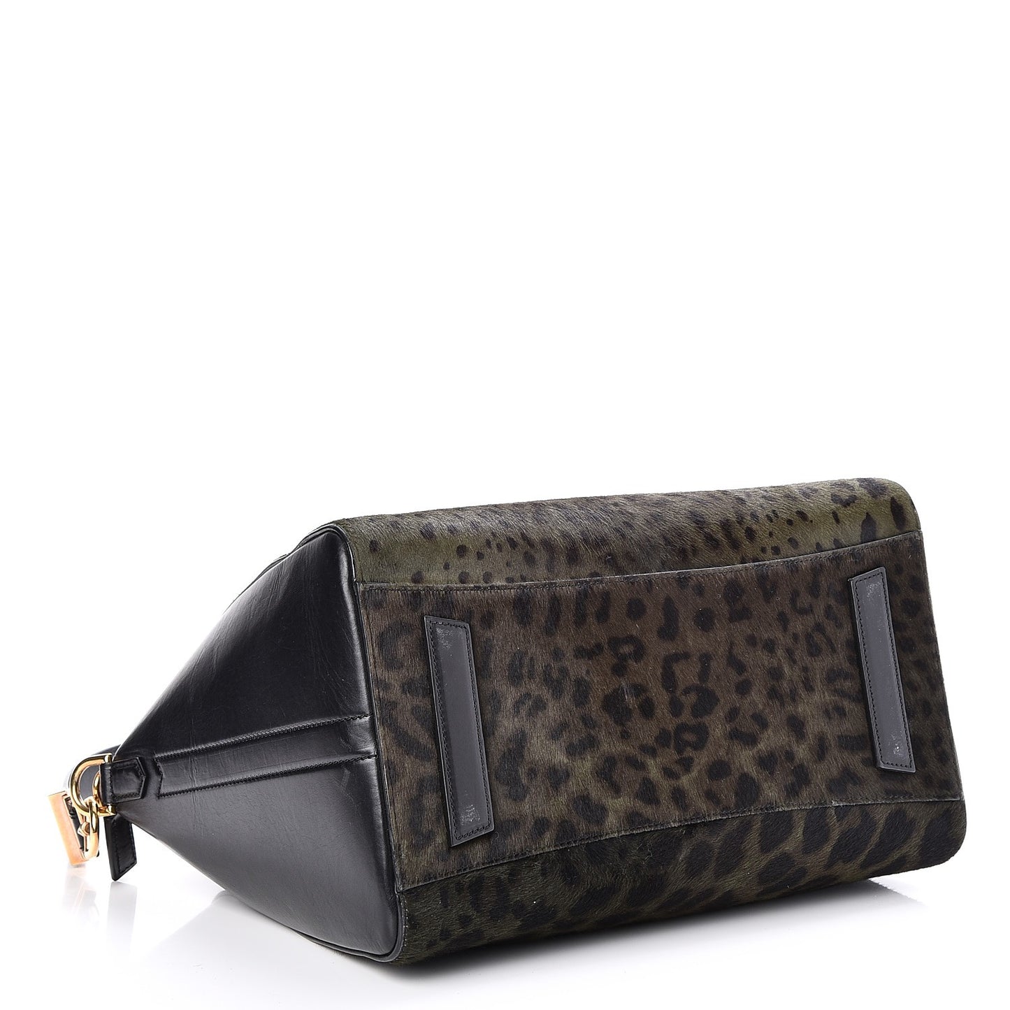 Calf Hair Smooth Calfskin Leopard Print Medium Antigona Black