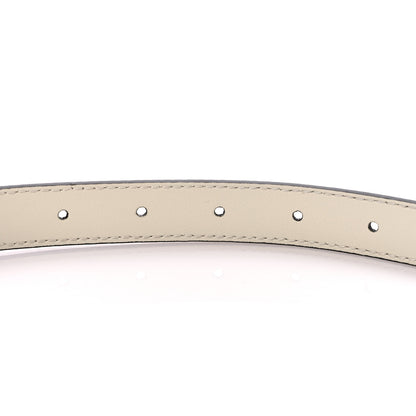 Gucci Textured Dollar Calfskin Bees And Stars Print Womens 20mm Belt 85 34 Mystic White Gold 4 of 5