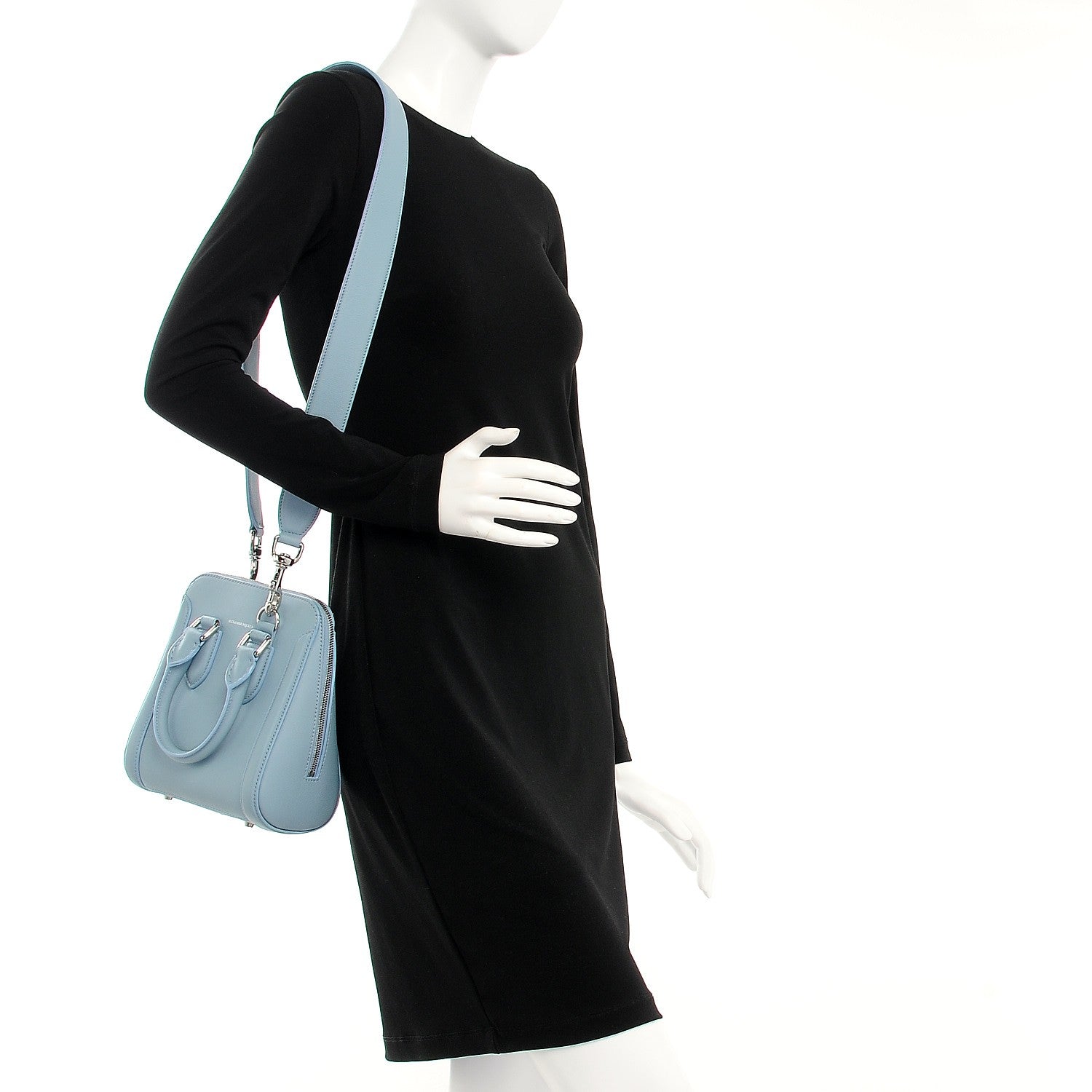 Alexander McQueen Calfskin Mini Heroine Light Blue 2 of 9