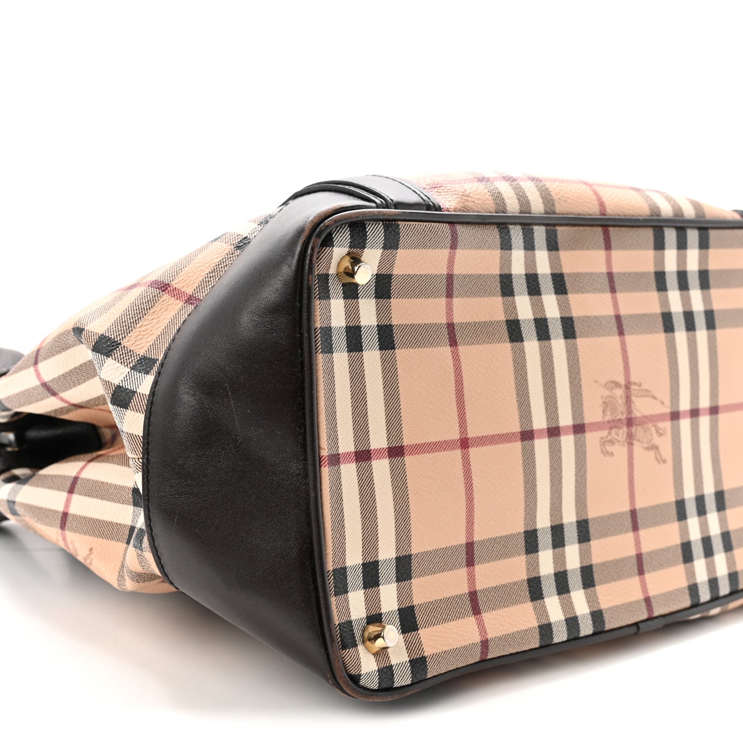 Grained Calfskin Haymarket Check Medium Golderton Tote Chocolate