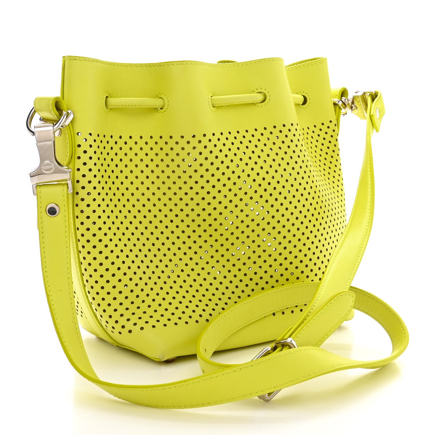 Proenza Schouler Calfskin Perforated Medium Bucket Bag Sulphur 3 of 14