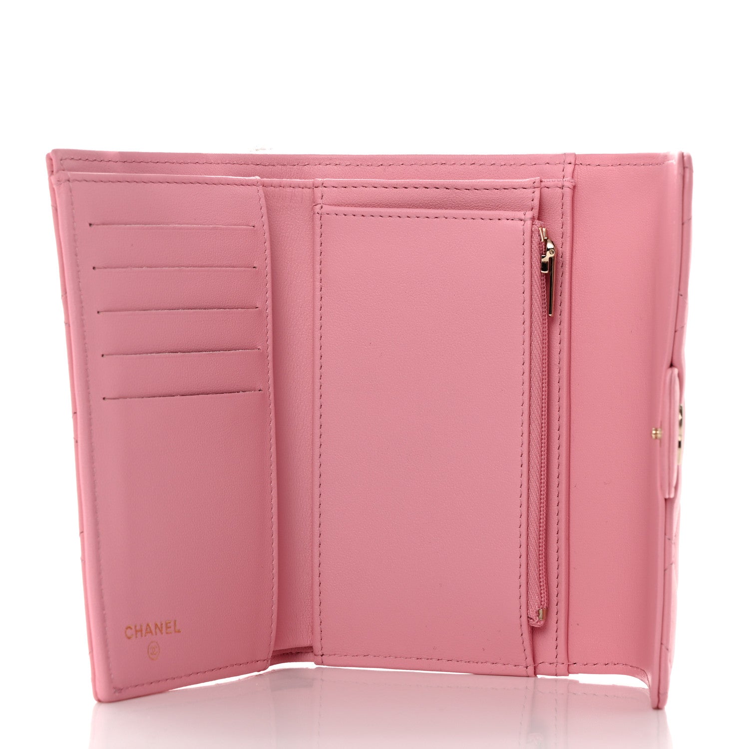 Chanel Lambskin Quilted Medium Flap Wallet Pink 5 of 8