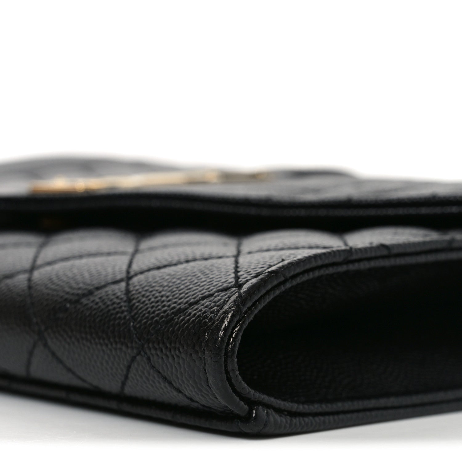 Saint Laurent Grain De Poudre Textured Mixed Matelasse Triquilt Monogram Clutch Black 9 of 10