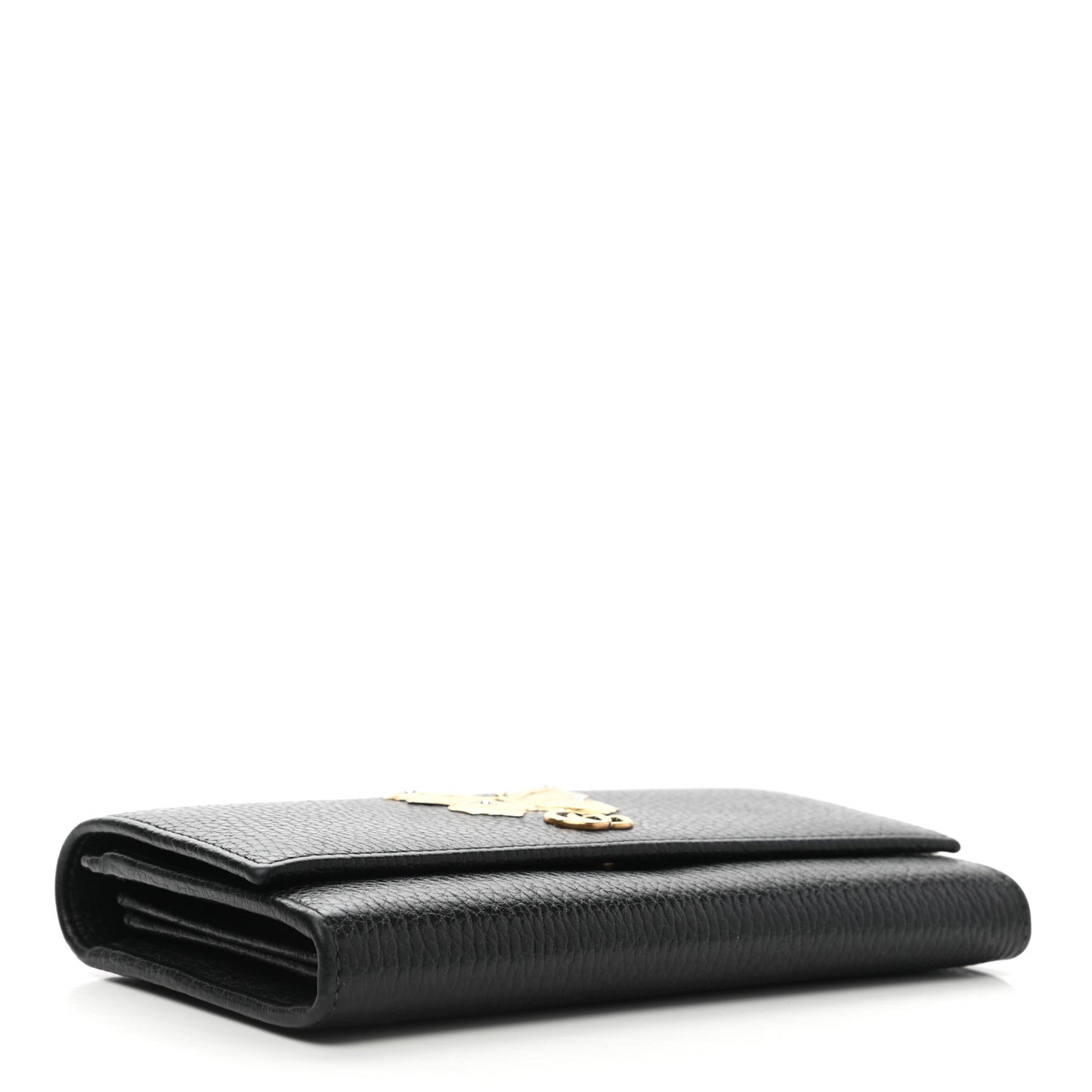 Calfskin Garden Continental Wallet Black