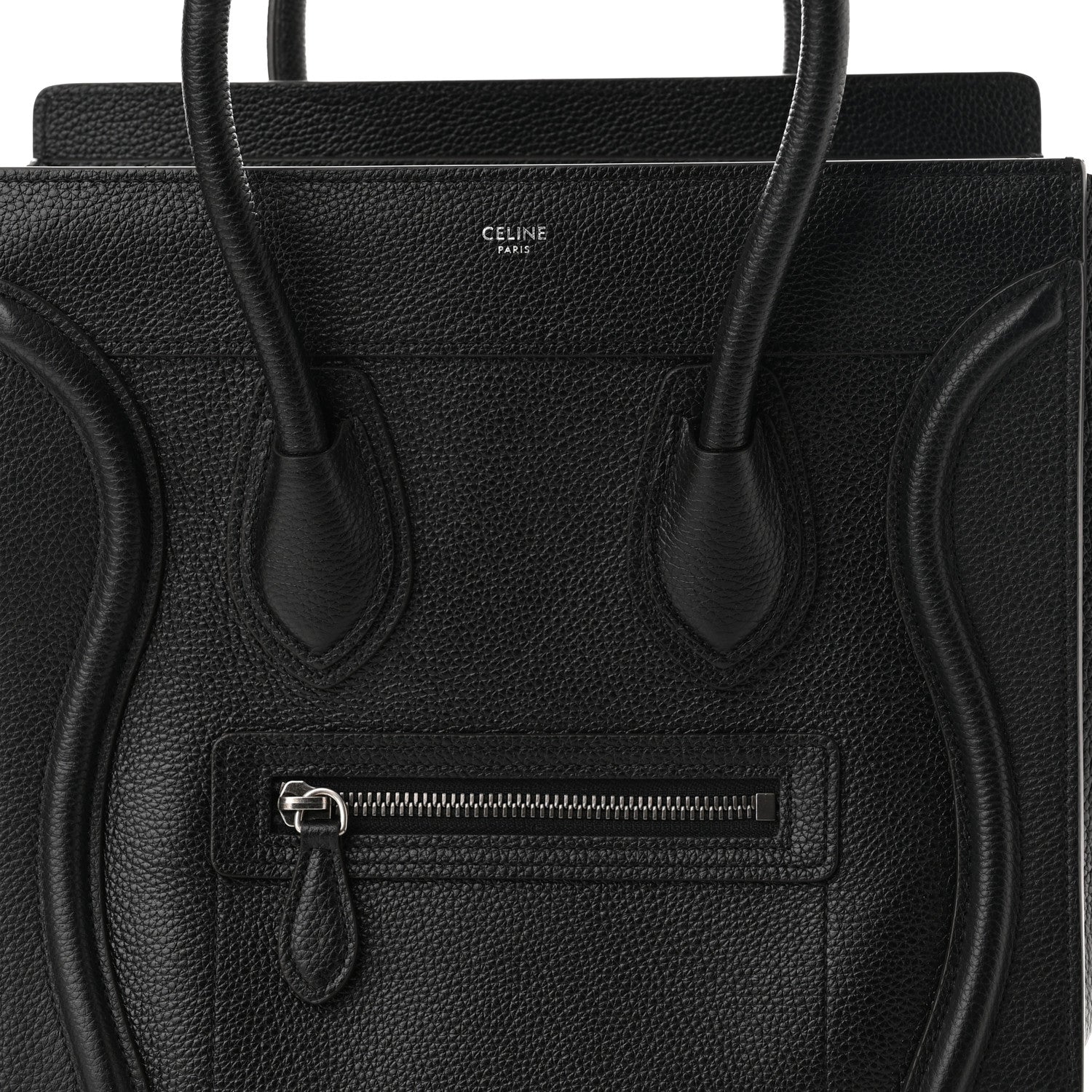 Celine Drummed Calfskin Micro Luggage Black 8 of 10
