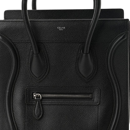 Celine Drummed Calfskin Micro Luggage Black 8 of 10
