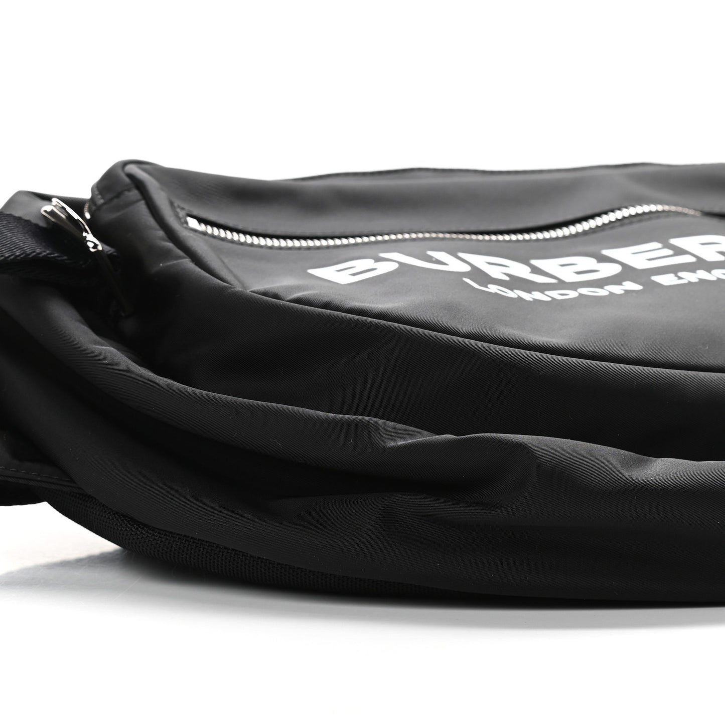 Econyl Logo Print Large Cannon Bum Bag Black