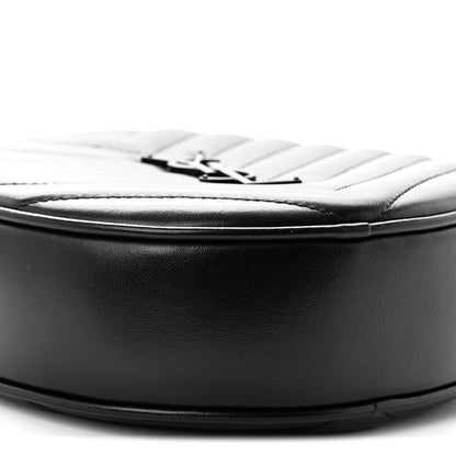Saint Laurent Calfskin Matelasse Chevron Round Vinyle Camera Bag Black 9 of 10