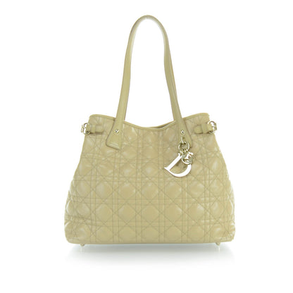 Christian Dior Coated Canvas Cannage Medium Panarea Tote Beige 1 of 11