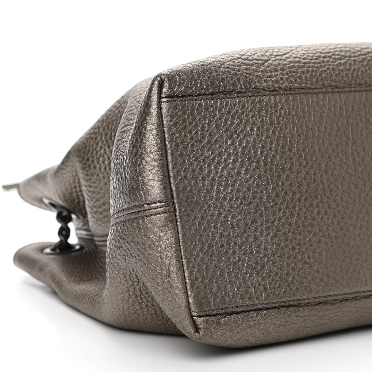 Metallic Pebbled Calfskin Medium Soho Chain Shoulder Bag Sasso