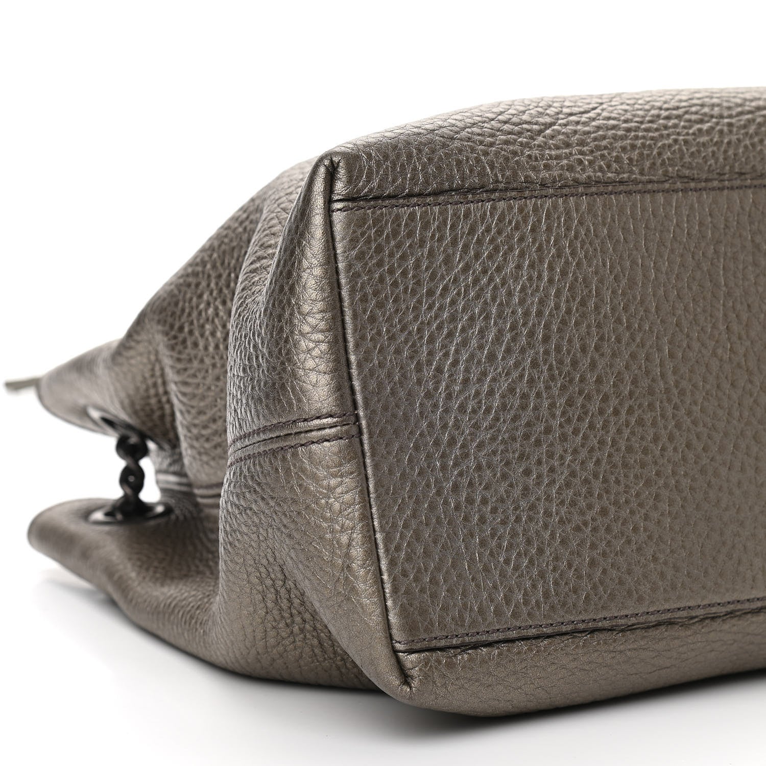 Gucci Metallic Pebbled Calfskin Medium Soho Chain Shoulder Bag Sasso 8 of 9