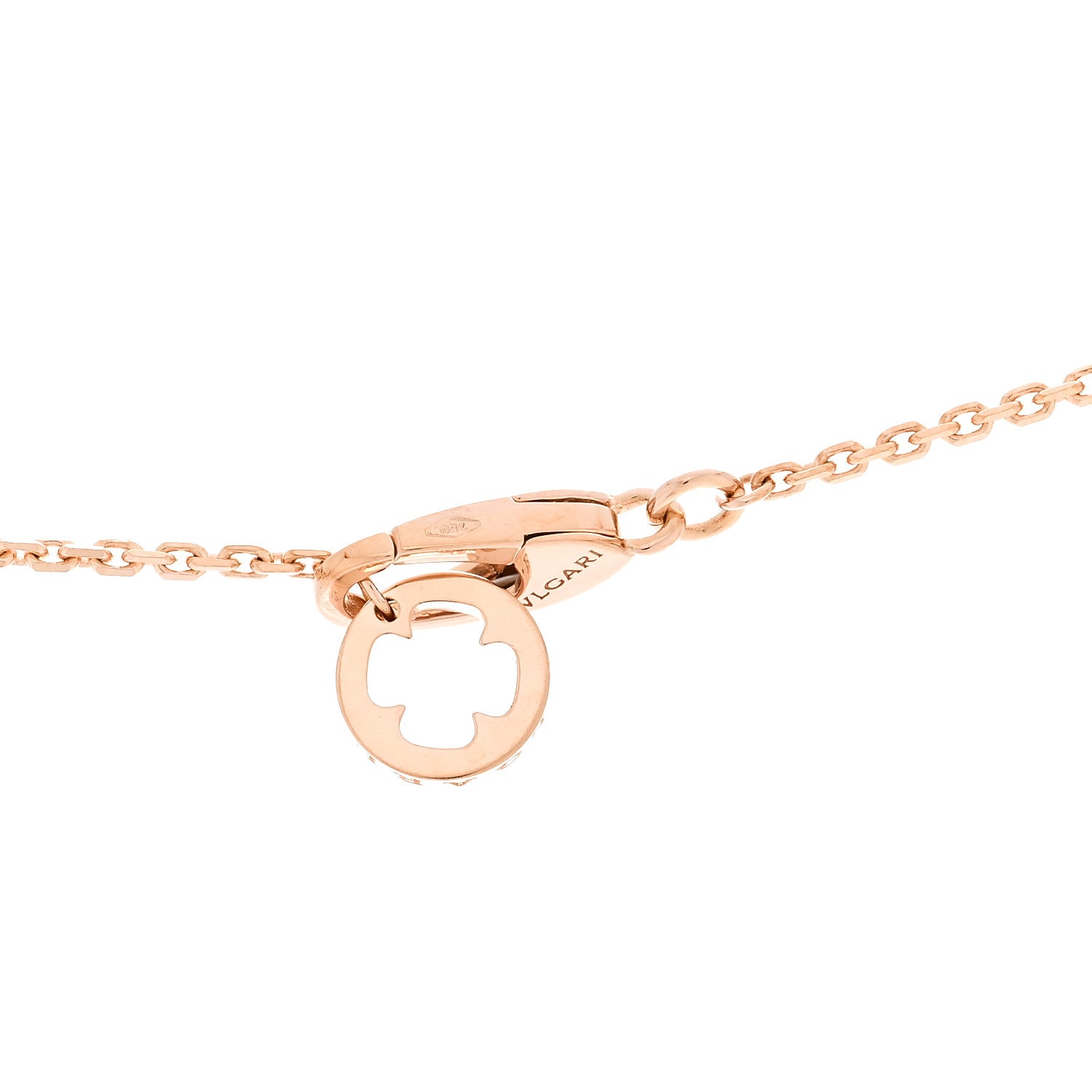 Bulgari 18K Rose Gold Diamond Ruby Fiorever Pave Pendant Necklace 4 of 6