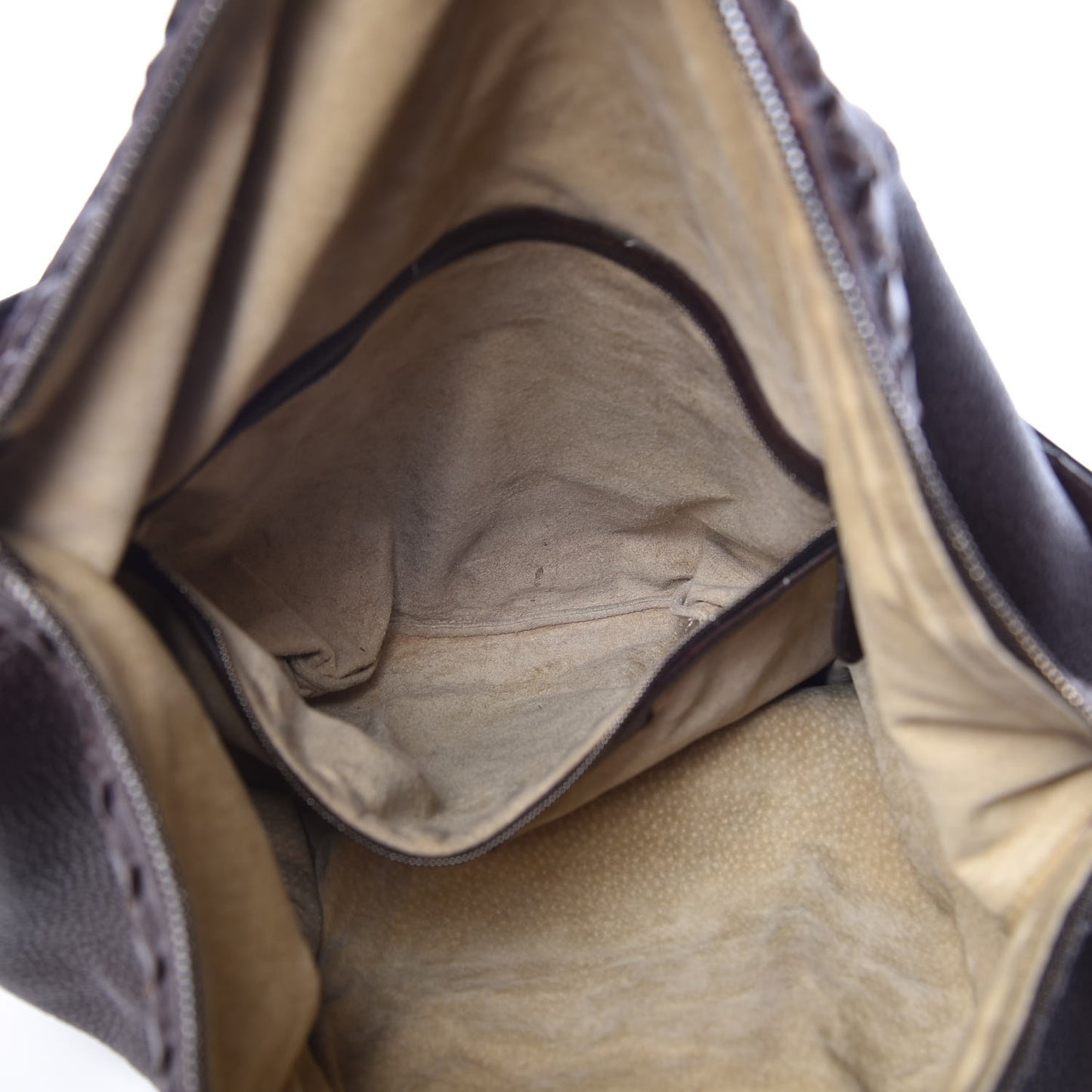 Washed Cervo Deerskin Loop Hobo Bag Ebano