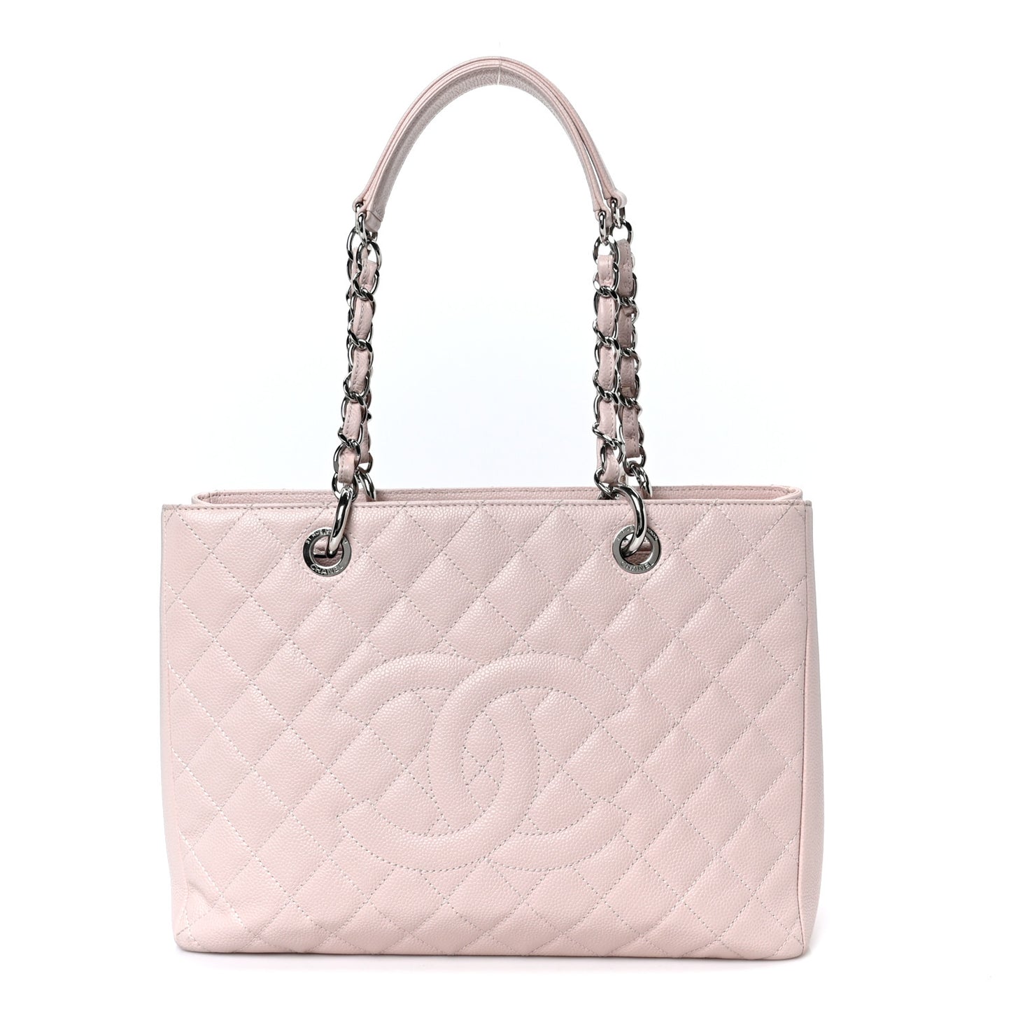 Caviar Quilted Grand Shopping Tote GST Light Pink