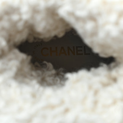 Chanel Calfskin Shearling CC Lace Up Boots 41 Black 9 of 10