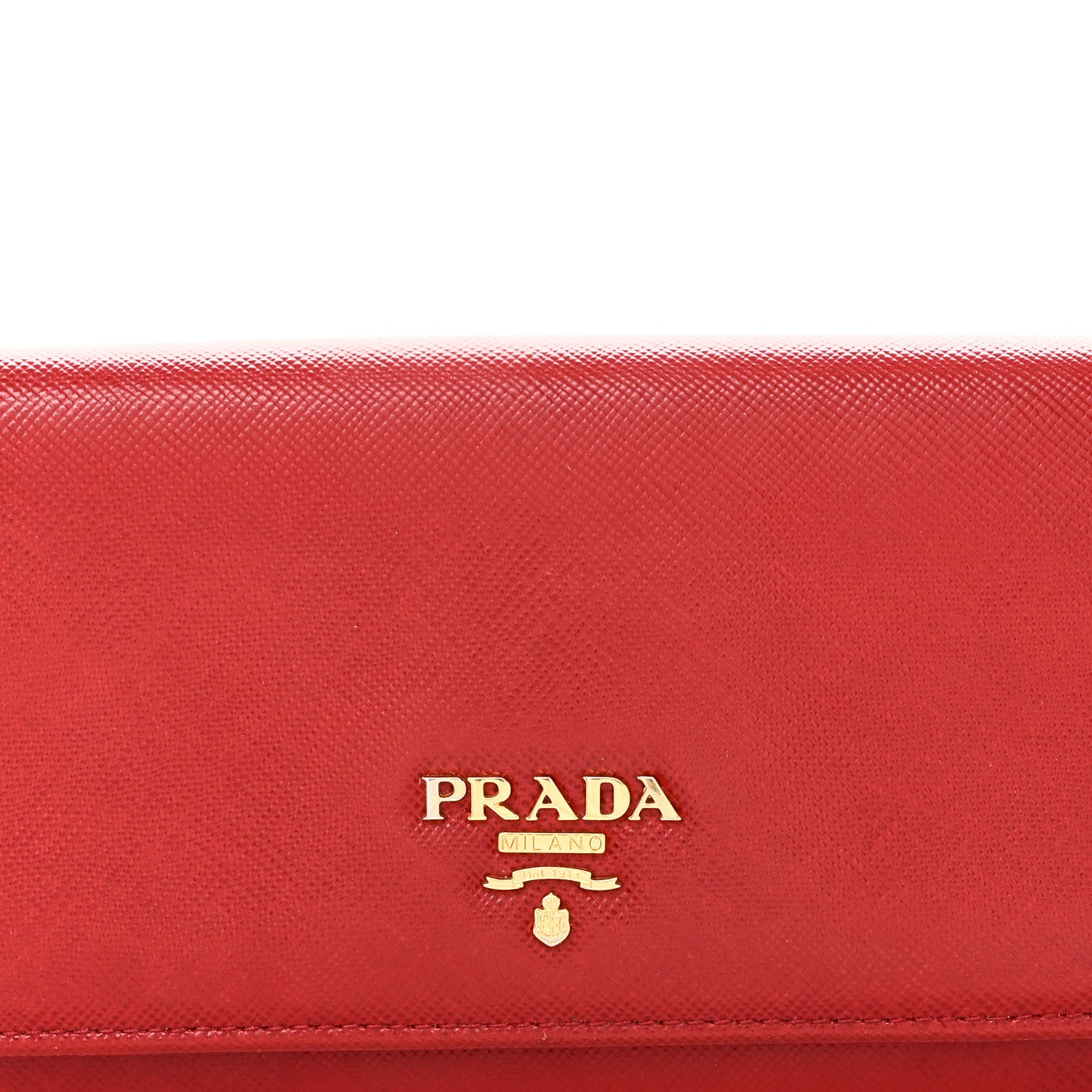 Prada Saffiano Metal Continental Flap Wallet Fuoco 7 of 7
