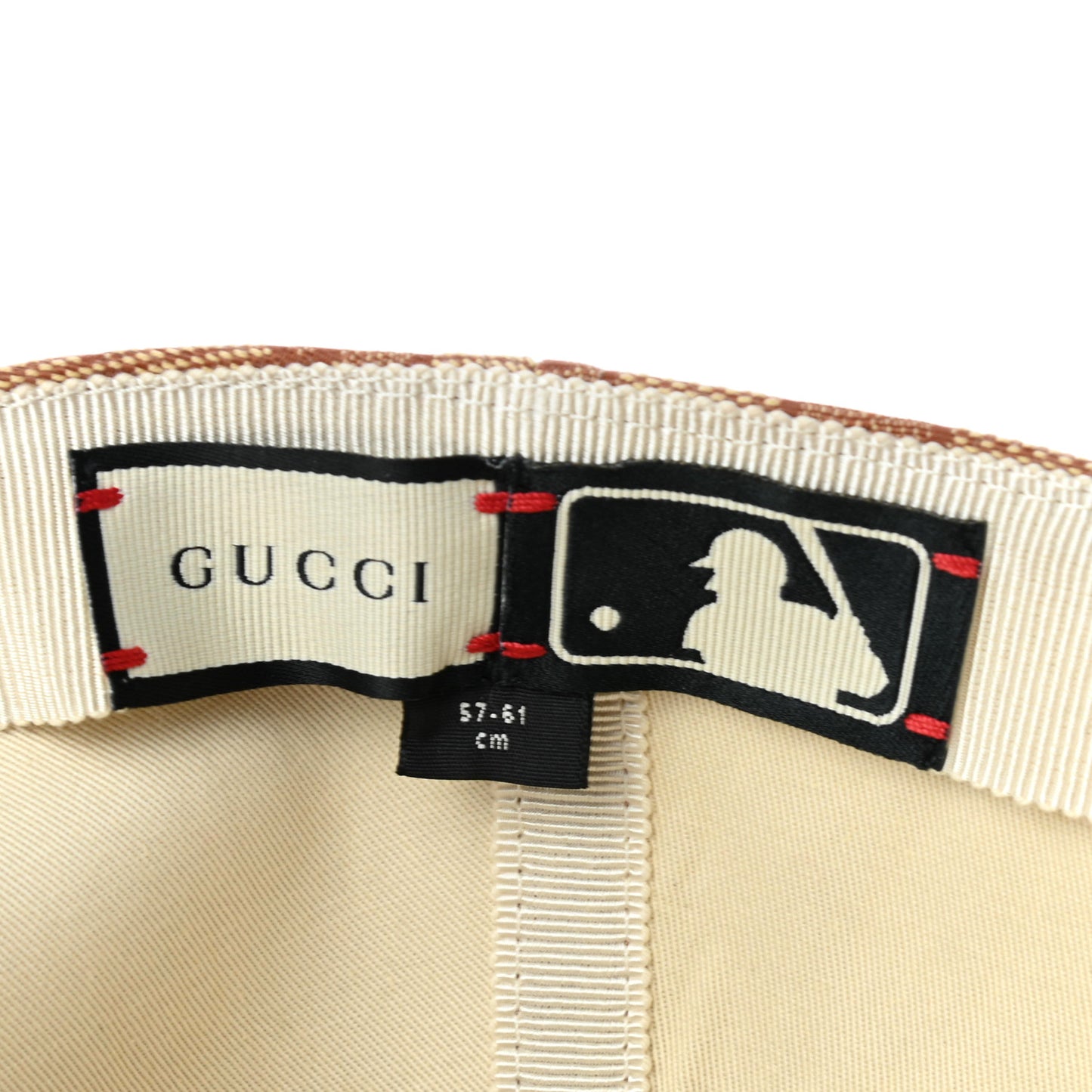 X MLB Monogram NY Yankees Baseball Hat 57-61 Beige Ruggine