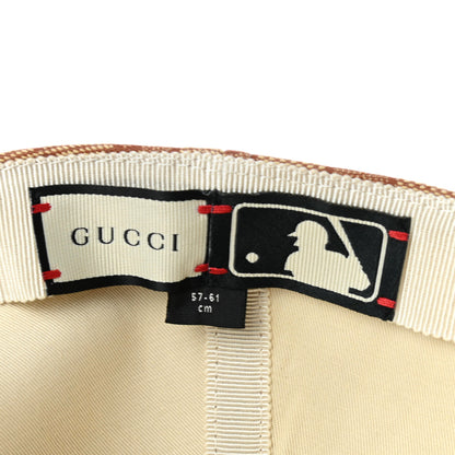 Gucci X MLB Monogram NY Yankees Baseball Hat 57-61 Beige Ruggine 8 of 10