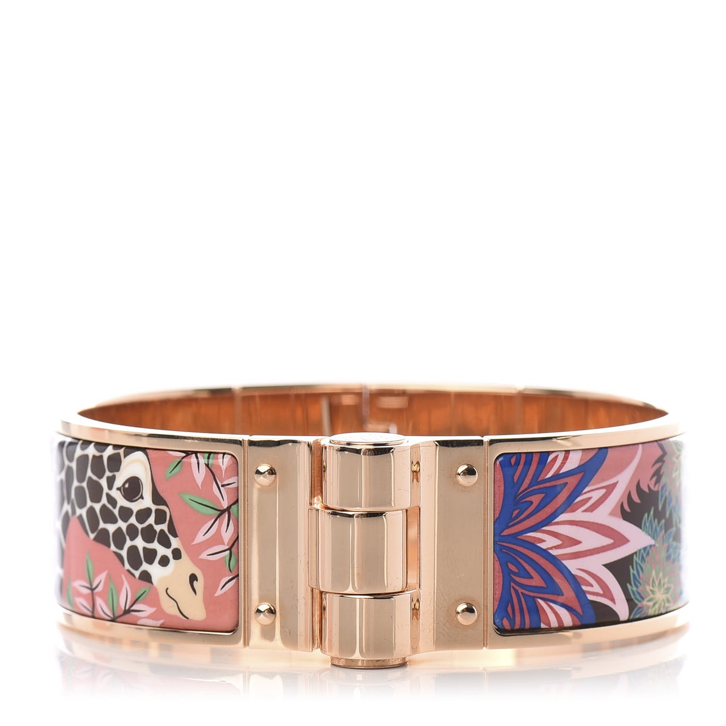 Enamel Printed Wide The Three Graces Hinged Bracelet M Pink Delirium