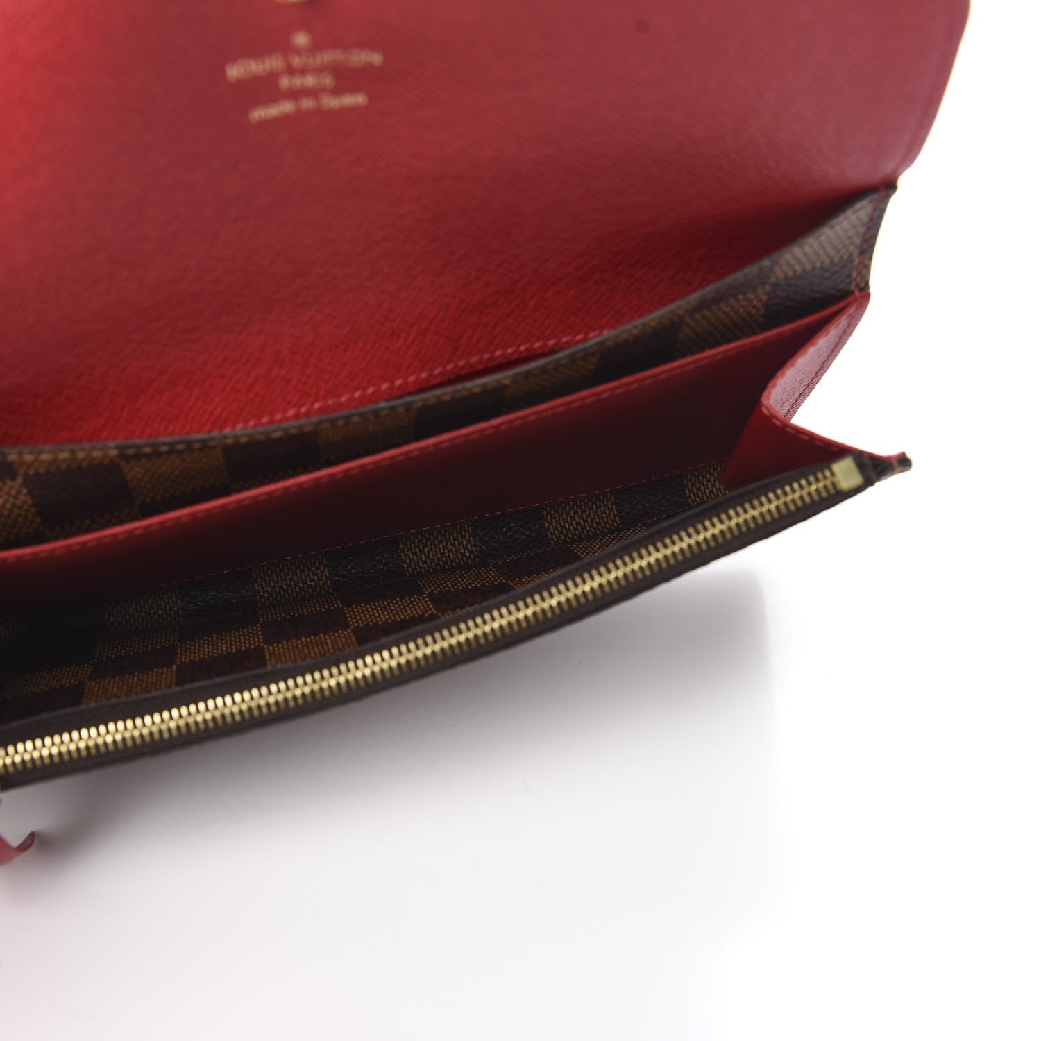 Louis Vuitton Damier Ebene Emilie Wallet Red 5 of 7