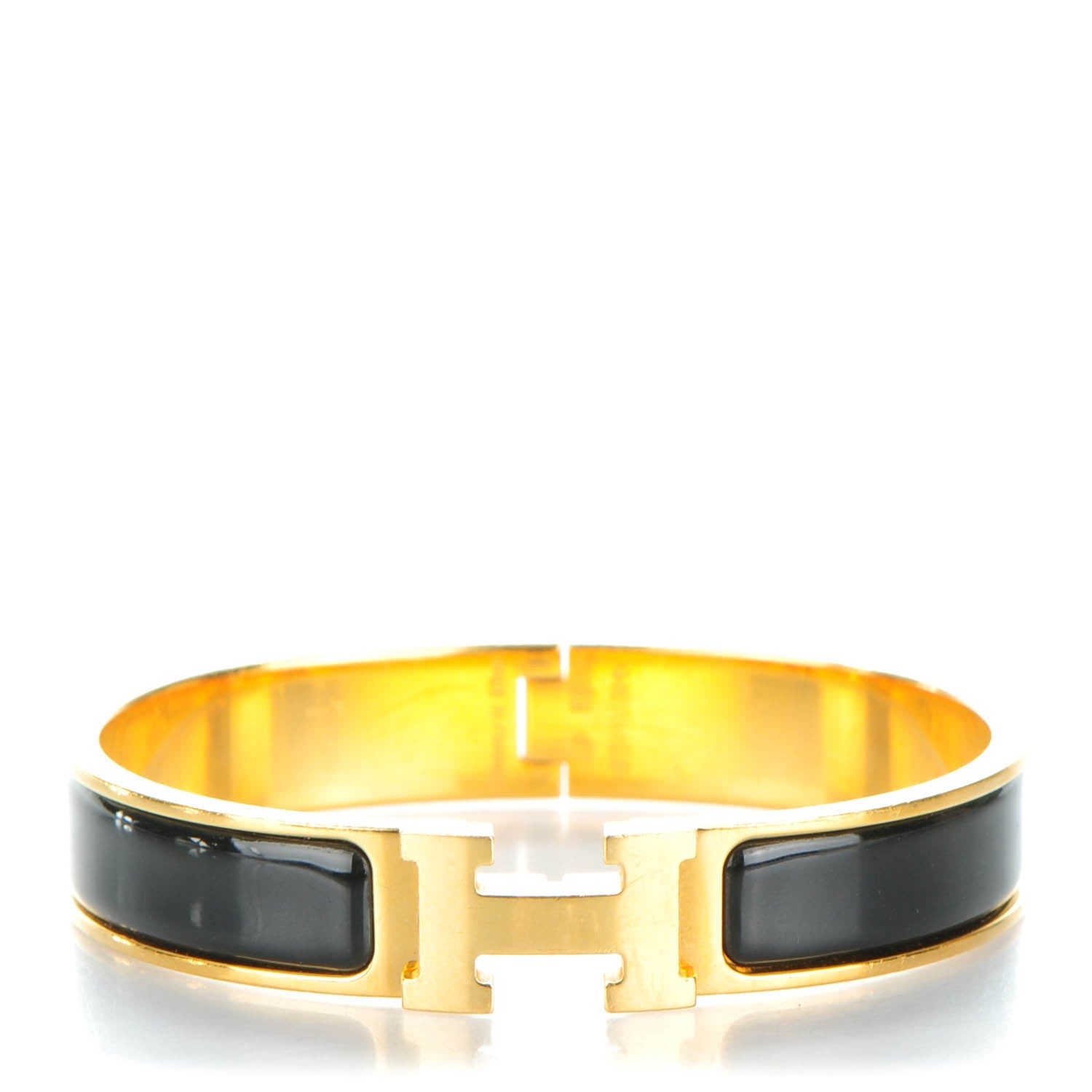 Hermes Enamel Narrow Clic Clac H Bracelet GM Black 1 of 5