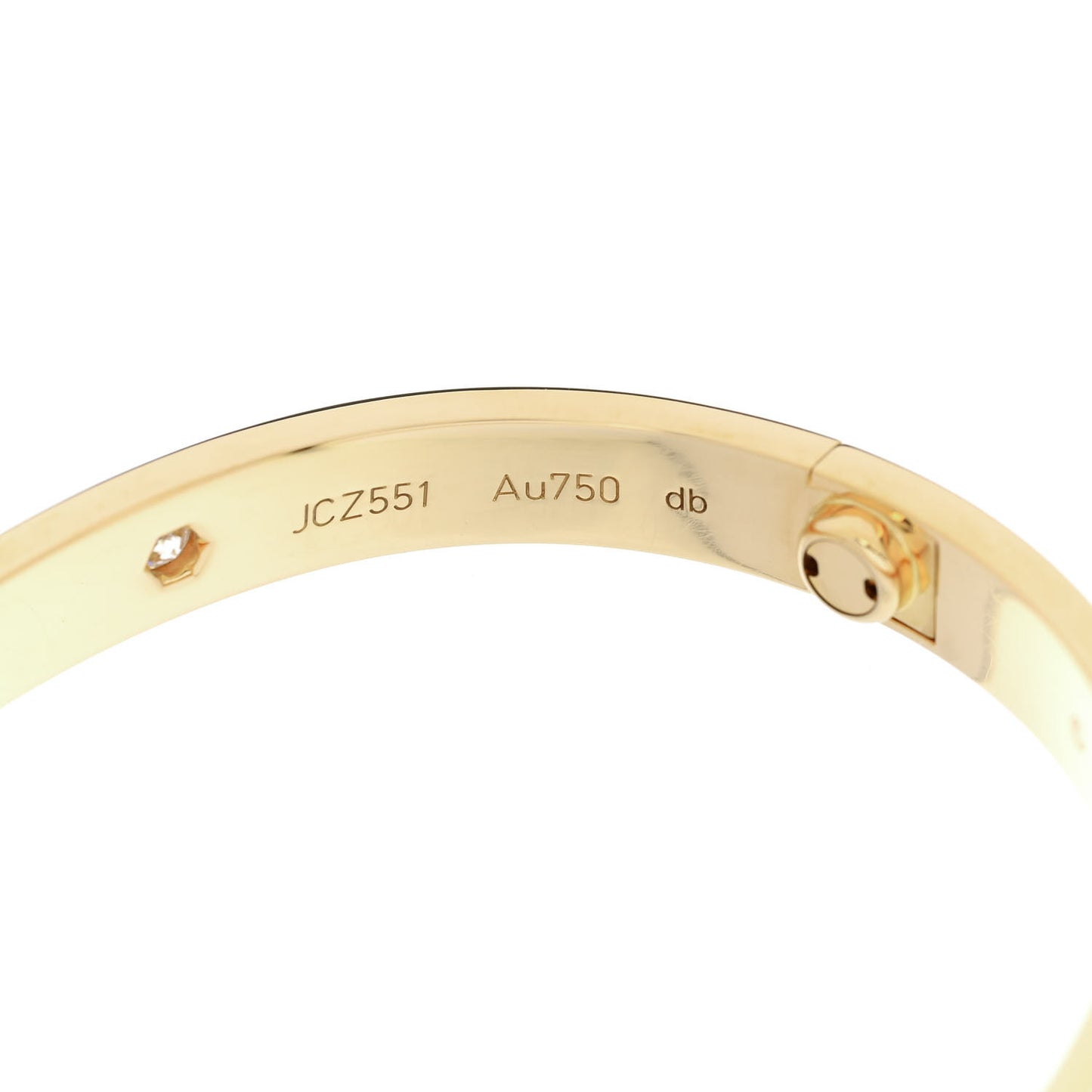 18K Yellow Gold 4 Diamond LOVE Bracelet 16